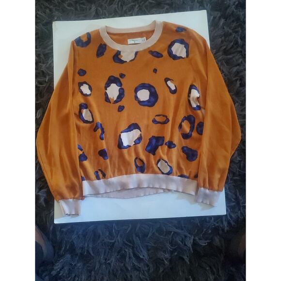 Phillip Lim w/Target XL Rust Blue Animal Print Long Sleeve Art To Wear Top - Picture 2 of 8